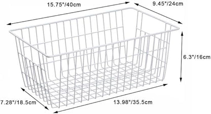 SANNO Wire Metal Baskets Freezer Baskets Farmhouse Organizer Storage Bins Large - Image 7