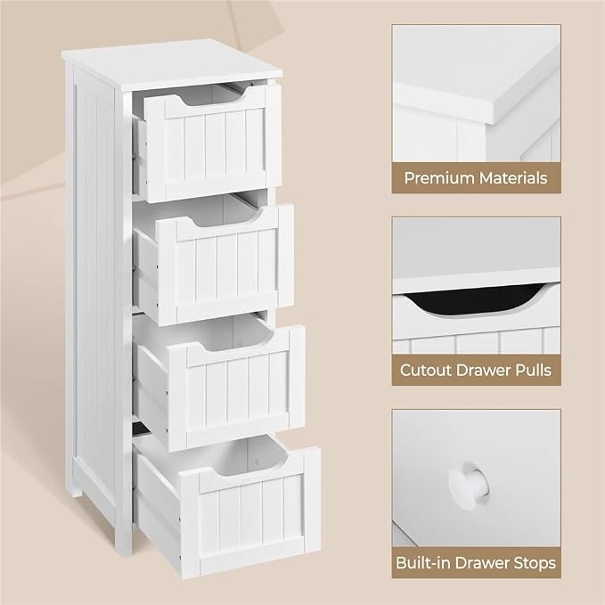 Yaheetech Bathroom Storage Cabinet, Beside Toilet or Vanity, Beadboard Tower - Image 5