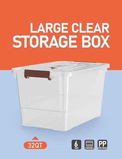 WYT 32 Qt Plastic Clear Storage Bin - Image 4