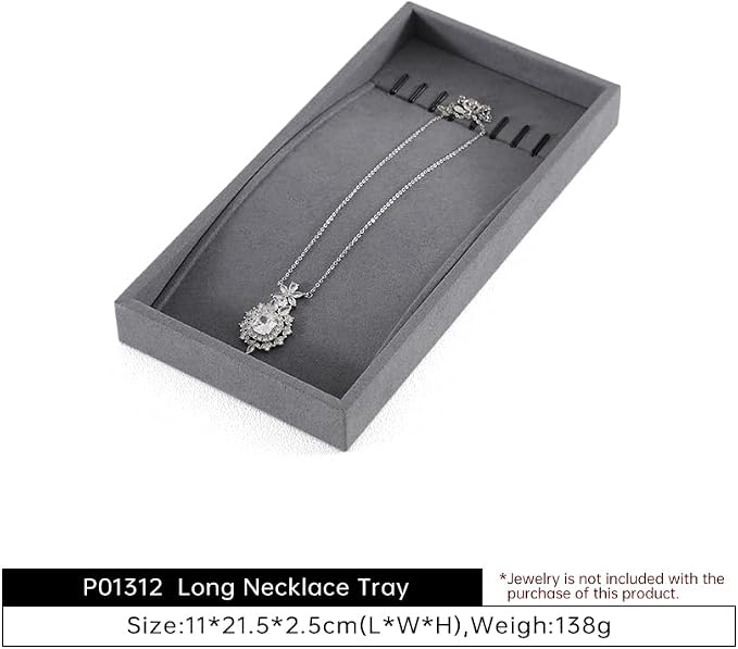 Dark Blue Jewelry Display Tray Ring Necklace Earring Bangle Organizer - Image 6