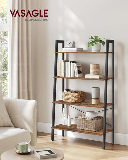 VASAGLE Ladder Shelf, 4-Tier Bookshelf, Storage Rack, Bookcase - Image 2