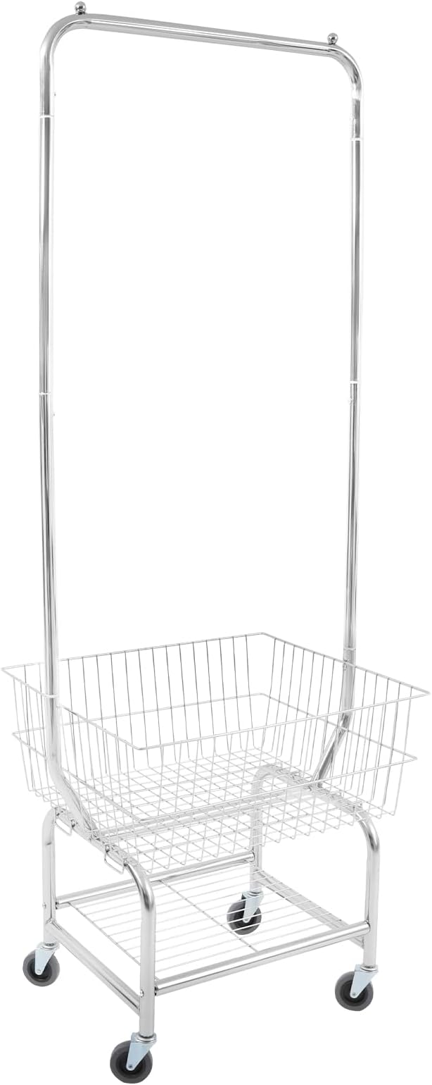 Heavy Duty Steel Wire Laundry Cart, Laundry Basket by TFCFL