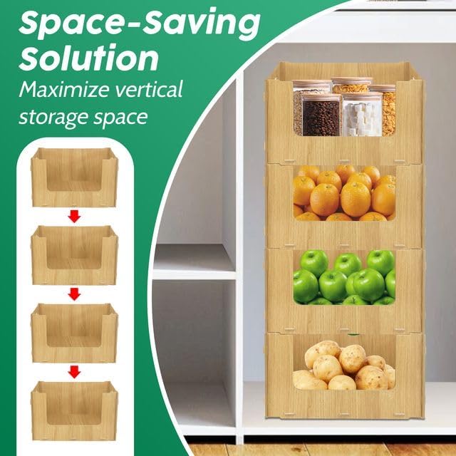 TidyFriend Wooden Stackable Storage Bins - Image 2