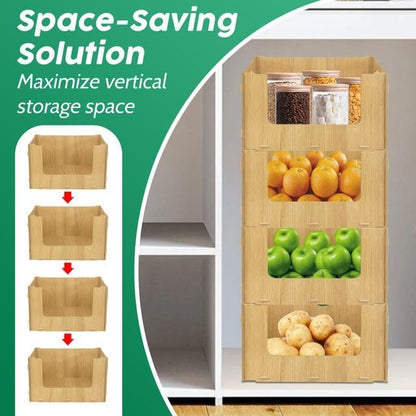 TidyFriend Wooden Stackable Storage Bins - Image 2