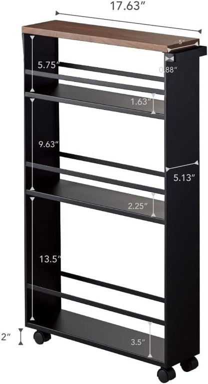 YAMAZAKI home Tower Rolling Slim Storage Cart - Image 9