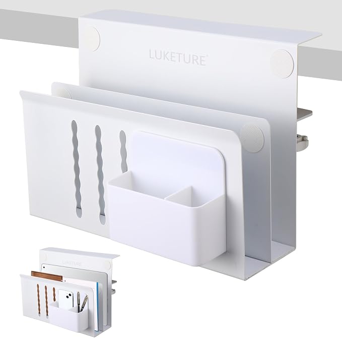 LUKETURE Desk Side Storage, 2 Tier Under Desk Laptop Mount by LUKETURE