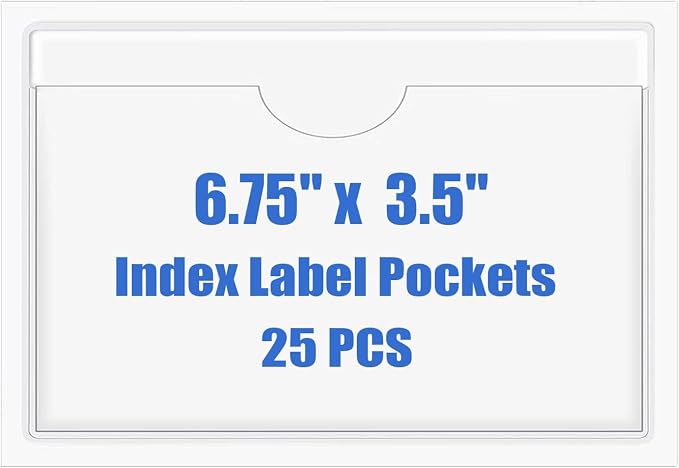 Origin-Joy 25 PCS Self-Adhesive Index Label Pockets by Origin-Joy