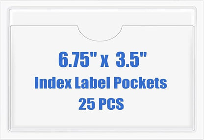 Origin-Joy 25 PCS Self-Adhesive Index Label Pockets by Origin-Joy