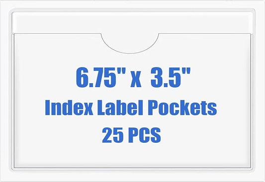 Origin-Joy 25 PCS Self-Adhesive Index Label Pockets by Origin-Joy