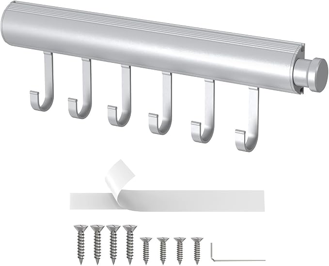 12 Inch Valet Rod for Closets Pull Out, Pull Out Rod For Hanging Clothes And - Image 8