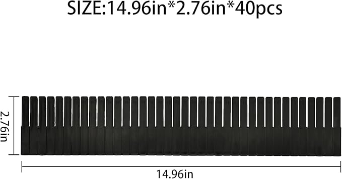 40Pcs Drawer Dividers, 14.96" x 2.76", DIY Plastic Drawer Separators, Large - Image 2