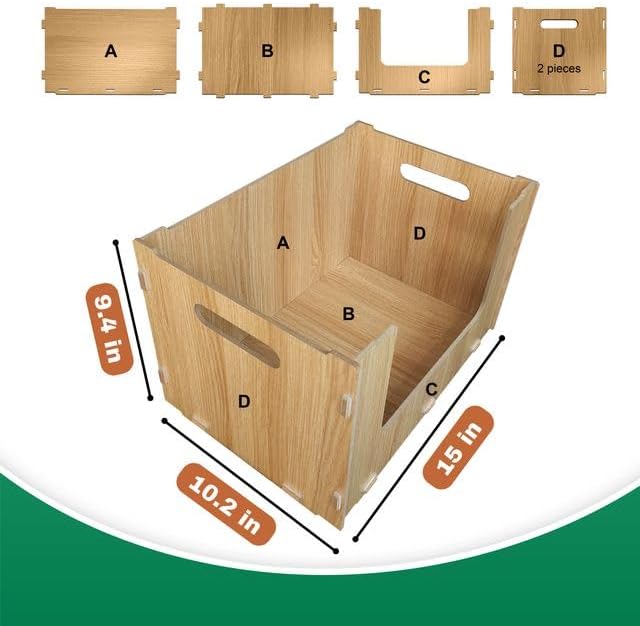 TidyFriend Wooden Stackable Storage Bins - Image 3