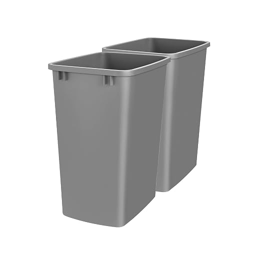 Rev-A-Shelf 2-Pack 35 Quart Polymer Replacement Trash Bin, Recycle Waste by Rev-A-Shelf