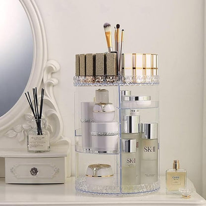 Rotating Makeup Organizer, DIY Adjustable Makeup Carousel Spinning Holder Rack - Image 2