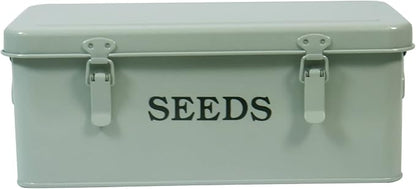 Seed Storage Box Metal Container Organizer, 4-Compartment Garden Seed Box by Gdfjiy