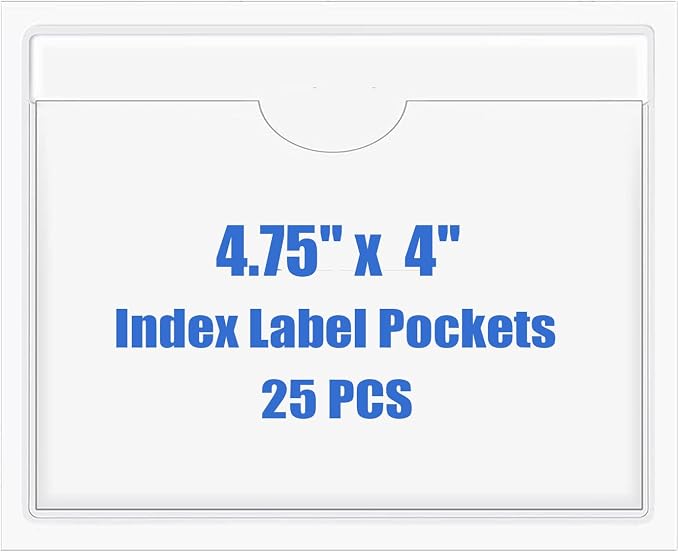 Origin-Joy 25 PCS Self-Adhesive Index Label Pockets by Origin-Joy