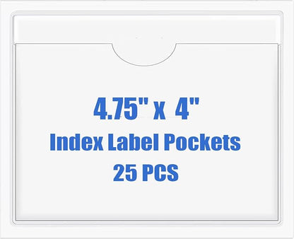 Origin-Joy 25 PCS Self-Adhesive Index Label Pockets by Origin-Joy