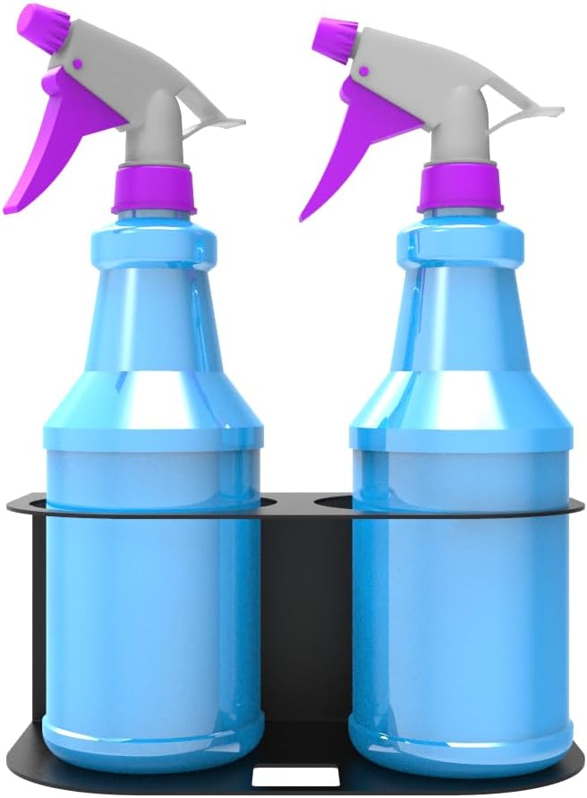 JINGCHENGMEI 2Pcs of 2 Spray Bottles Holder, Steel Wall Mount Storage Organizer - Image 7