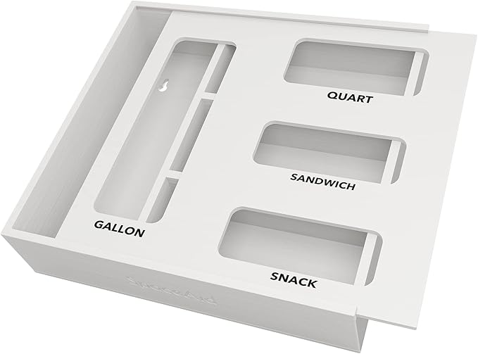 SpaceAid Bag Storage Organizer for Kitchen Drawer, Bamboo Organizer, Compatible by SpaceAid