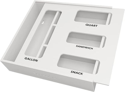 SpaceAid Bag Storage Organizer for Kitchen Drawer, Bamboo Organizer, Compatible by SpaceAid