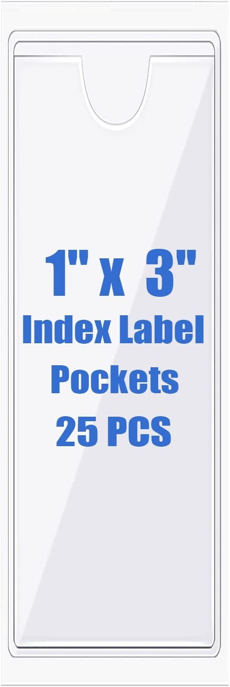 Origin-Joy 25 PCS Self-Adhesive Index Label Pockets by Origin-Joy