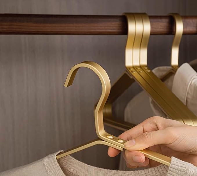 Premium Matte Gold Aluminum Coat Hangers 90 Piece Set, 16.5” Extra Smooth & - Image 3