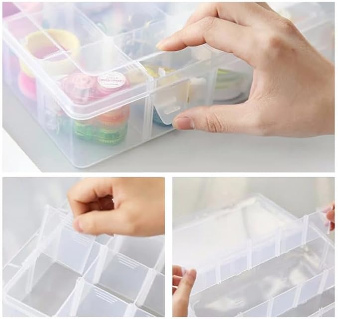 Adjustable 15-Compartment Grid Slot Plastic Storage Box Jewelry Bead Tool - Image 4