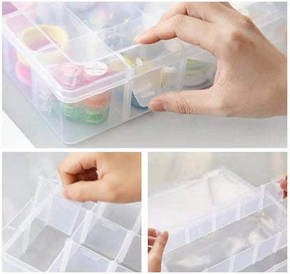 Adjustable 15-Compartment Grid Slot Plastic Storage Box Jewelry Bead Tool - Image 4