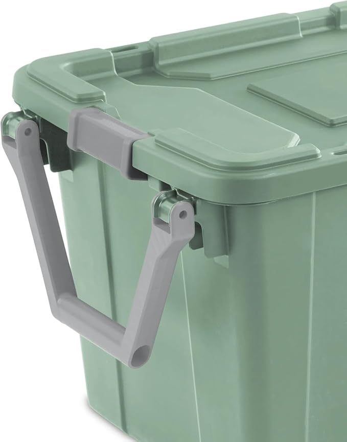 Storage Bin 40 Gallon 160 Qt Wheeled Industrial Tote Plastic Rolling Stacker - Image 3