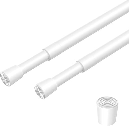2 Pack Spring Loaded Tension Rod 48-59" Adjustable Curtain Rods No Drill by ZipGloTensionRod
