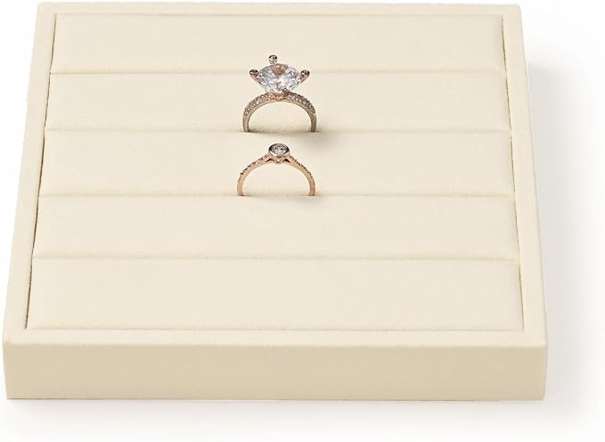 Oirlv Microfiber Velvet Ring Display Stand Small Ring Tray Showcase Jewelry by Oirlv