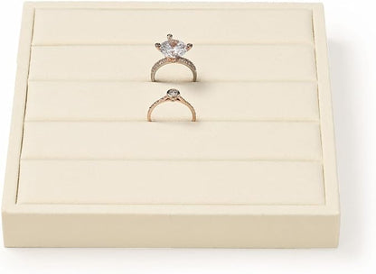 Oirlv Microfiber Velvet Ring Display Stand Small Ring Tray Showcase Jewelry by Oirlv
