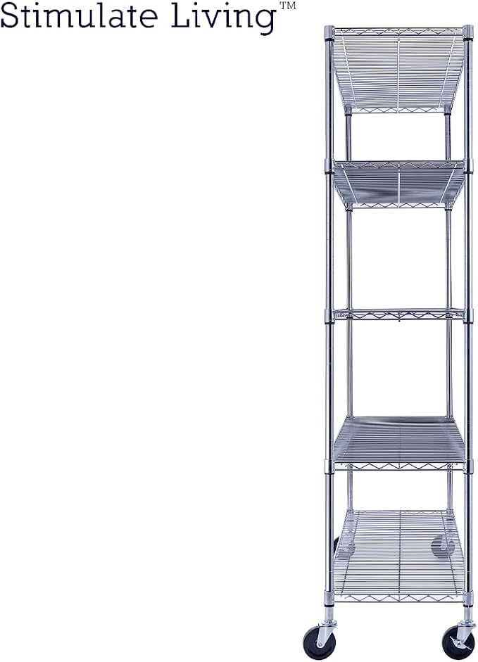 48"x18"x72" PRIME HEAVY DUTY Chrome 5-Tier Wire Shelving NSF 4000 LBS MAX - Image 9