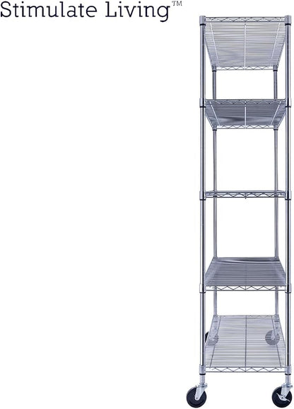 48"x18"x72" PRIME HEAVY DUTY Chrome 5-Tier Wire Shelving NSF 4000 LBS MAX - Image 9