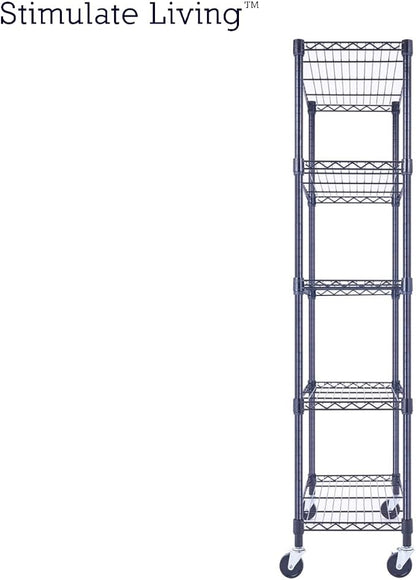 30"x14"x60" PRIME HEAVY DUTY Black 5-Tier Wire Shelving 1, 750 LBS MAX Capacity - Image 9