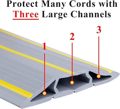 20Ft Cord Cover Heavy Duty Cable Protector 3 Channels Contains Cords Cables and - Image 5