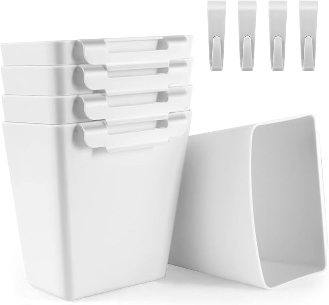5 Pack Hanging Cup Holders, Space Saving Hanging Storage Basket Pencil Holder by LEZIOA