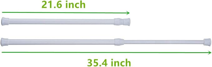 4 Pack Tension Rods, 21.6-35.4 Inch Adjustable Spring Steel Cupboard Bars - Image 2
