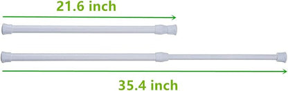 4 Pack Tension Rods, 21.6-35.4 Inch Adjustable Spring Steel Cupboard Bars - Image 2