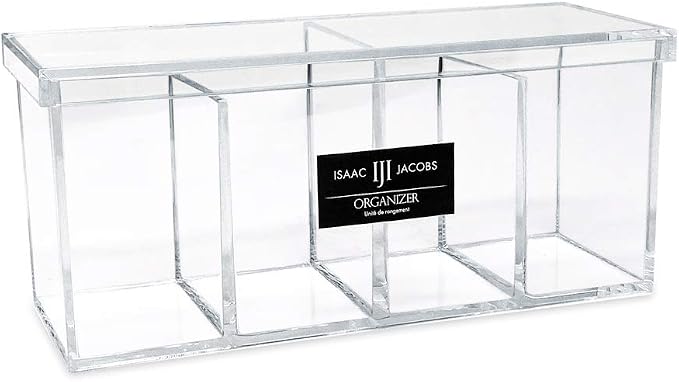 Isaac Jacobs 4-Compartment Clear Acrylic Organizer by IsaacJacobs