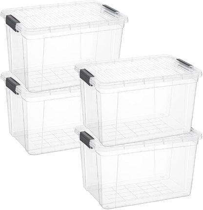 Superio Storage Bins with Lids, Stackable Totes, BPA Free, Odor Free, Organizer by Superio