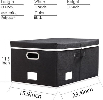 PRANDOM Storage Boxes with Lids Fabric Collapsible Storage Bins Organizer - Image 3