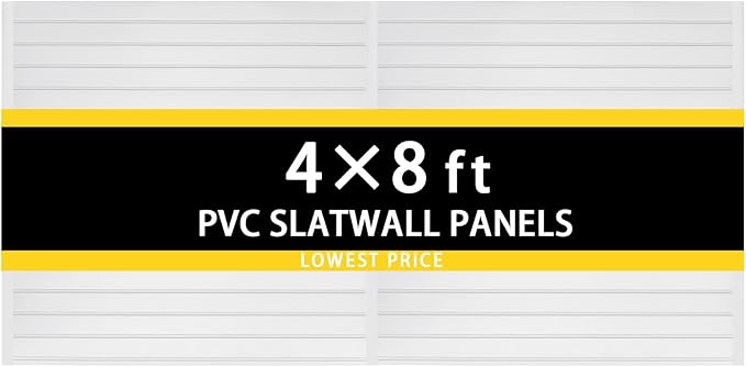 4'H x 4'W PVC Slatwall Panels Garage Wall Storage System by Unknown