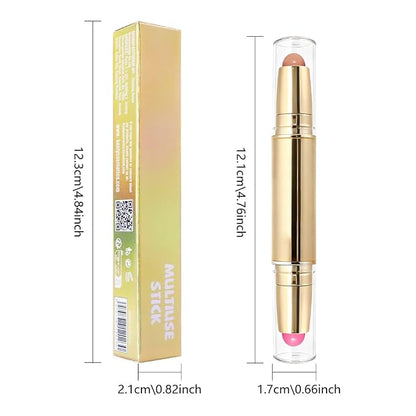 evpct 2In1 Blush Contour Multiuse Makeup Stick, Beachy Pink & Nude Creamy - Image 6