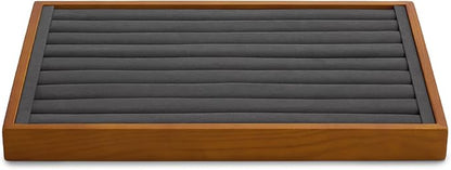 Oirlv Solid Wood Jewelry Tray Ring Earring Display Showcase Jewelry Organizer - Image 2