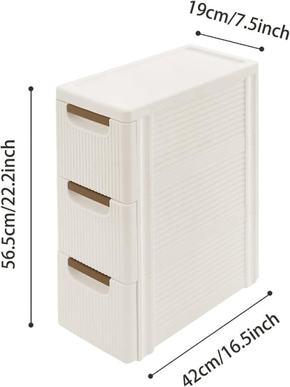 Storage Drawers on Wheels, 3-Drawer Slim Rolling Storage Cart - Image 2