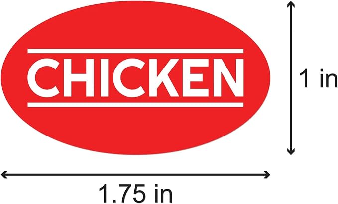 Chicken Labels Stickers 500PCS, 1.75" x 1" Meat Labels - Image 2