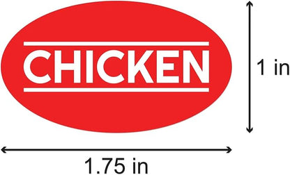 Chicken Labels Stickers 500PCS, 1.75" x 1" Meat Labels - Image 2