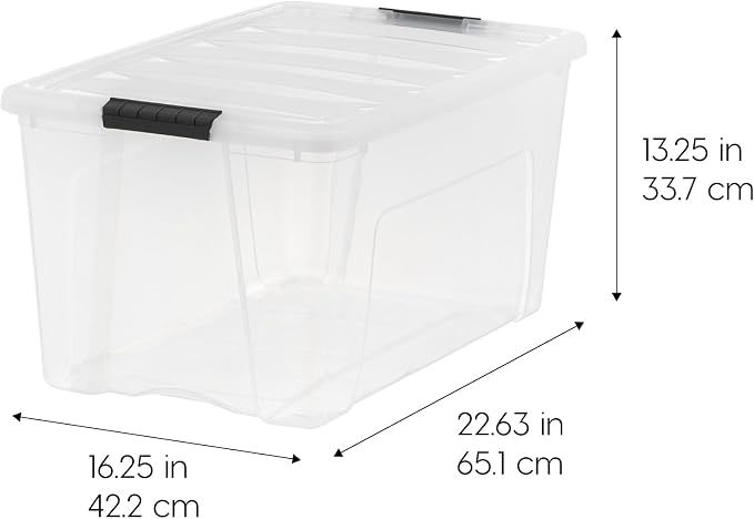 IRIS USA 72 Qt Stackable Plastic Storage Bins - Image 2