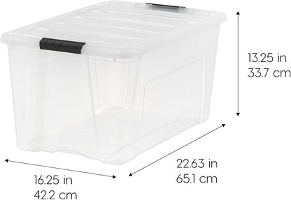 IRIS USA 72 Qt Stackable Plastic Storage Bins - Image 2
